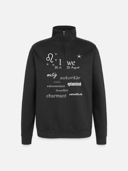 Löwe_Sternzeichen - Quarter-Zip-Sweatshirt - Schwarz
