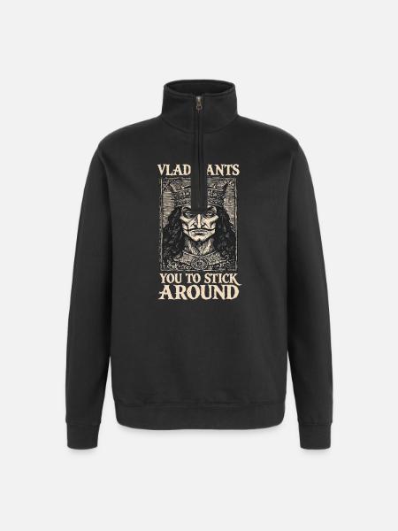 Vlad – King of Darkness - Quarter-Zip Sweatshirt - black