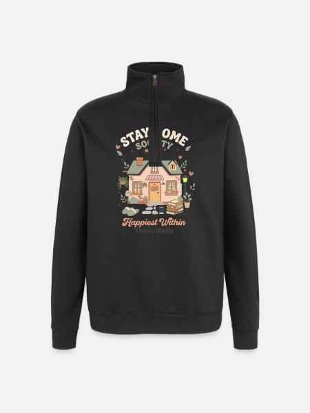 Stay Home Wohnidylle – Innenwelt - Quarter-Zip Sweatshirt - black