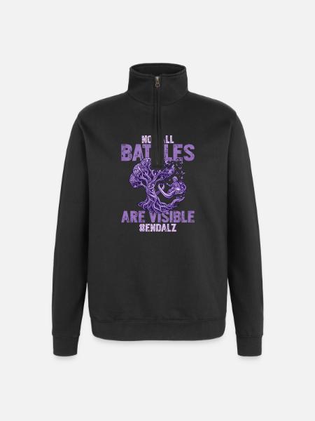 Endalz's invisible struggles of dementia - Quarter-Zip Sweatshirt - black