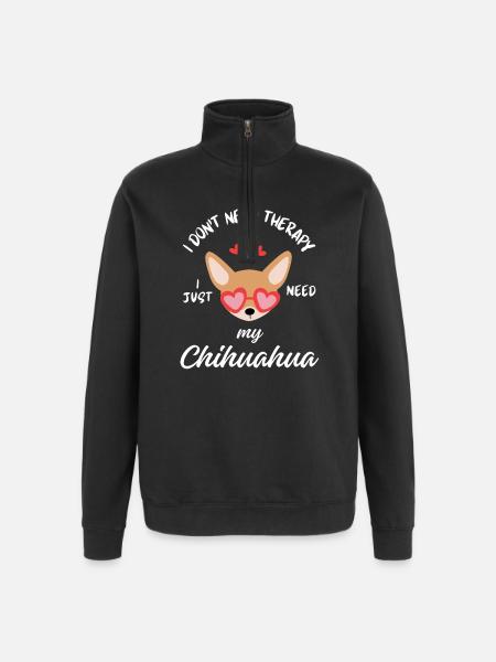 Chihuahua Therapy Dog - Quarter-Zip Sweatshirt - black