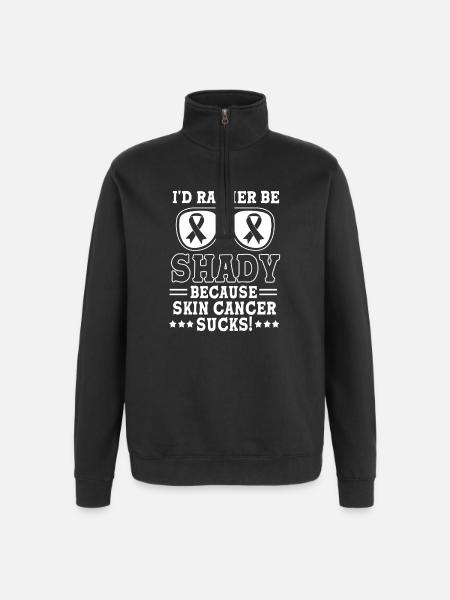 Hautkrebs Melanom - Quarter-Zip-Sweatshirt - Schwarz