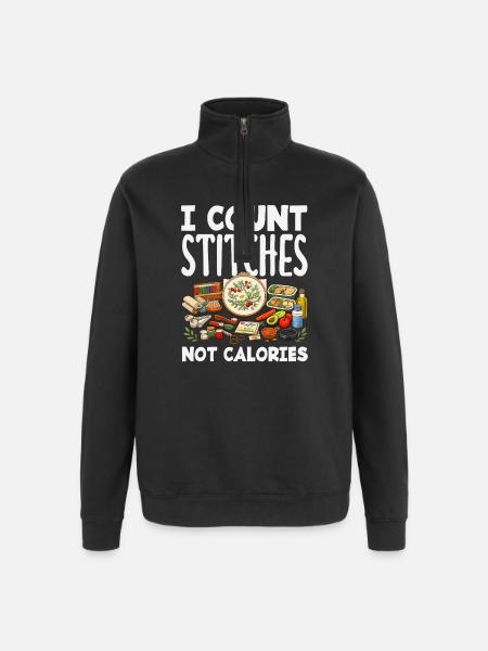 Funny needlepoint craft hobby - Quarter-Zip Sweatshirt - black