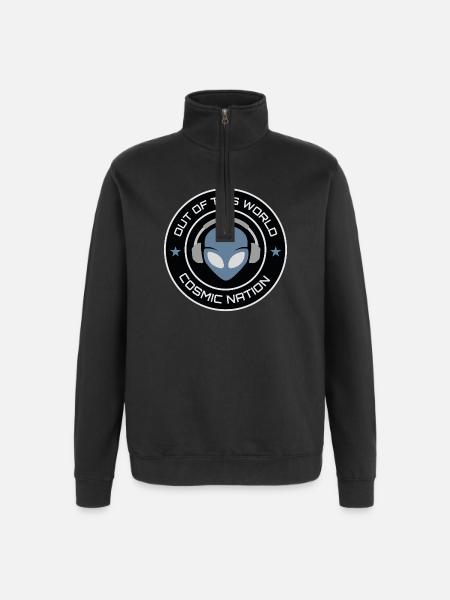 Extraterrestrial UFO DJ Alien - Quarter-Zip Sweatshirt - black
