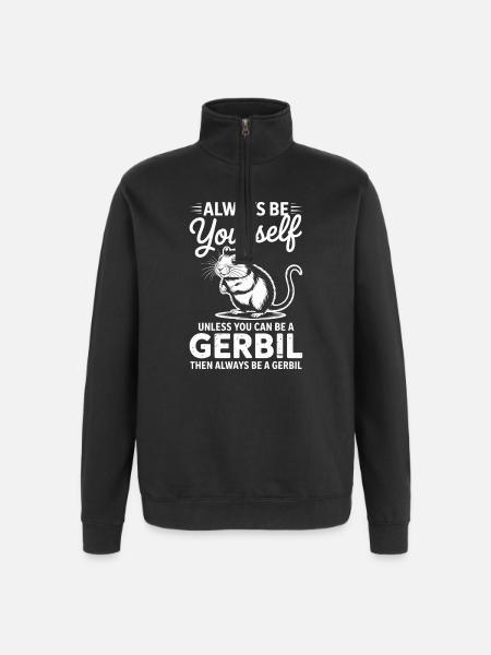 Mongolische Rennratte Sprüche Rennmaus Geschenk - Quarter-Zip-Sweatshirt - Schwarz