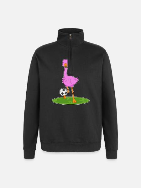 Flamingo Soccer Player Soccer - Quarter-Zip Sweatshirt - black
