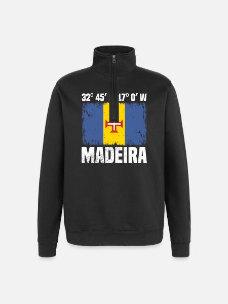 Madeira Coordinates - Quarter-Zip Sweatshirt - black