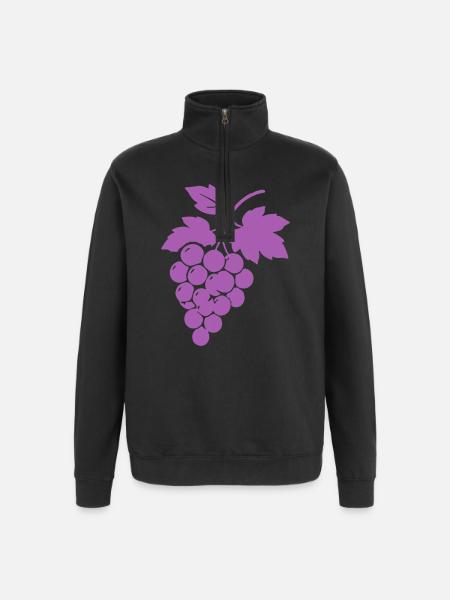 Purple Grapes Silhouette - Quarter-Zip Sweatshirt - black