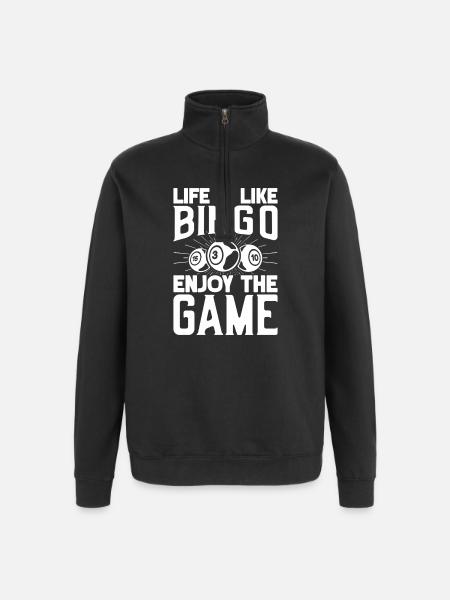 Bingo Player Enjoy The Game Bingo - Quarter-Zip Sweatshirt - black