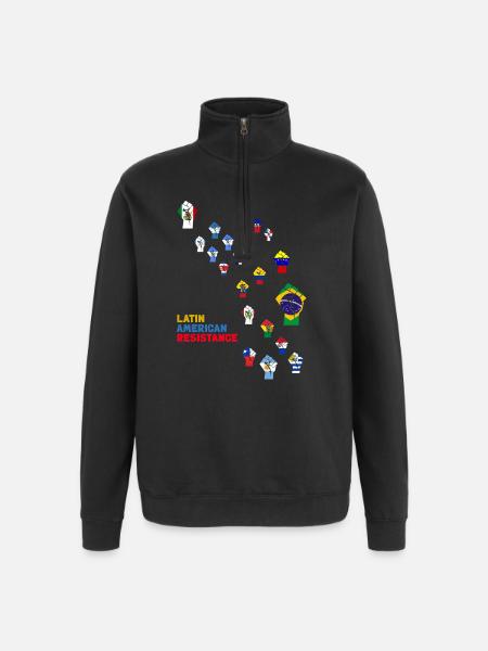 Latin American Resistance Mosaic - Quarter-Zip Sweatshirt - black