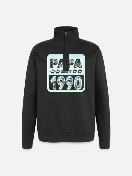 Spruch 1990 - Quarter-Zip-Sweatshirt - Schwarz