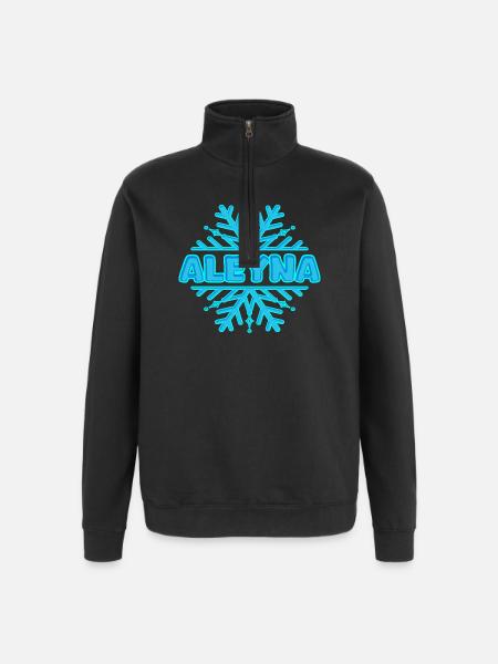 First name Aleyna - Quarter-Zip Sweatshirt - black