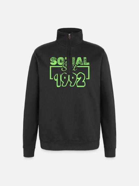 Social Worker 1992 - Quarter-Zip Sweatshirt - black