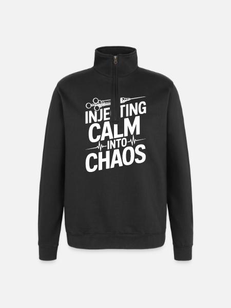 Anesthesiologist Calm Into Chaos Anesthesia - Quarter-Zip Sweatshirt - black