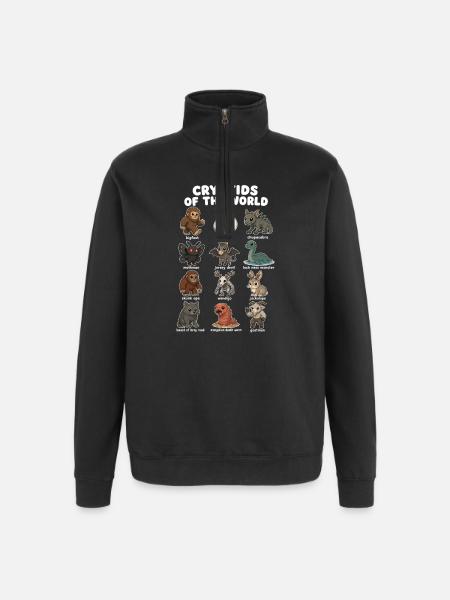 Les Cryptides du Monde Mignons - Sweat à zip 1/4 - noir