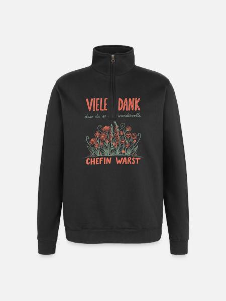 Chefin Abschied Jobwechsel Rente - Quarter-Zip-Sweatshirt - Schwarz