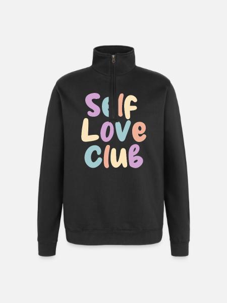 Self Love Club Pastel Print - Quarter-Zip Sweatshirt - black