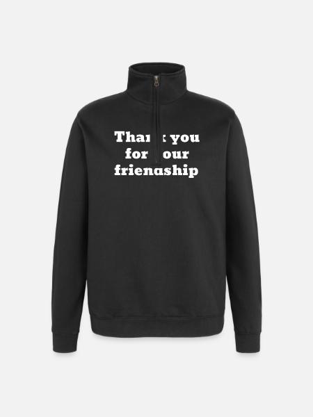 Merci pour votre amitié - Sweat à zip 1/4 - noir