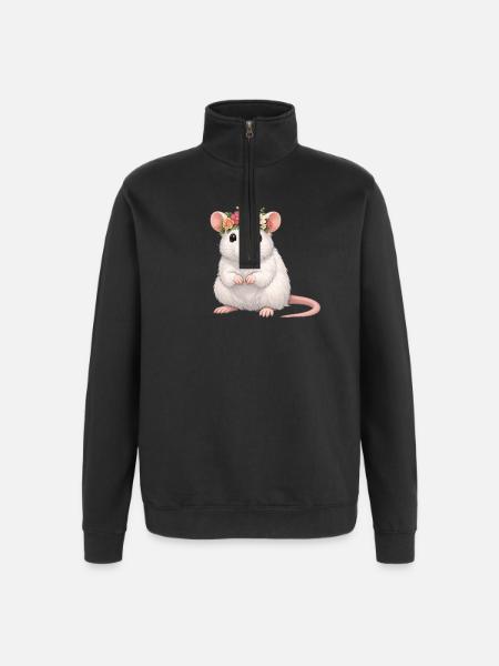 Ratte - Quarter-Zip-Sweatshirt - Schwarz