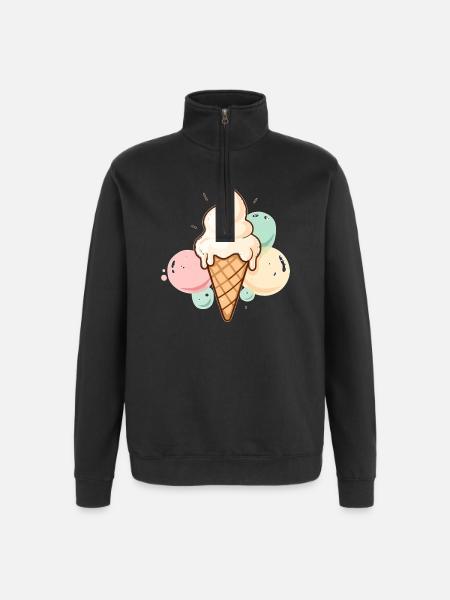 Bullet by bullet happy - Quarter-Zip Sweatshirt - black