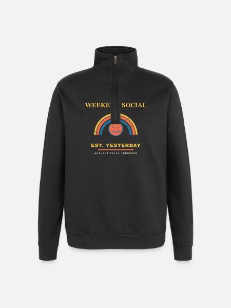 Weekend Social - Quarter-Zip-Sweatshirt - Schwarz