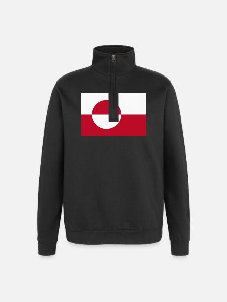 Greenland Flag - Greenlandic Flag - Quarter-Zip Sweatshirt - black