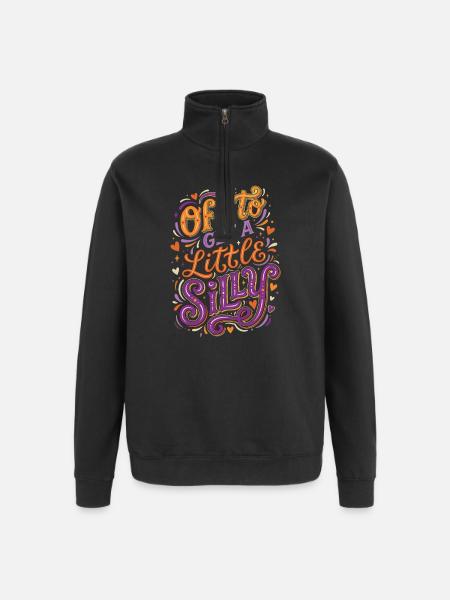 Off To Get A Little Silly - Quarter-Zip Sweatshirt - black
