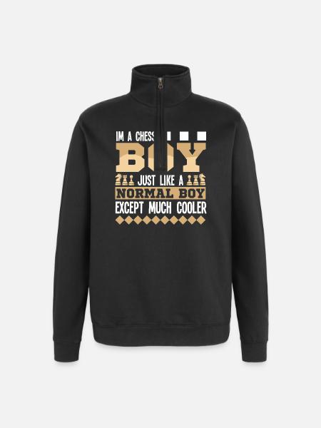 Chess Chess Player Chessboard - Quarter-Zip Sweatshirt - black