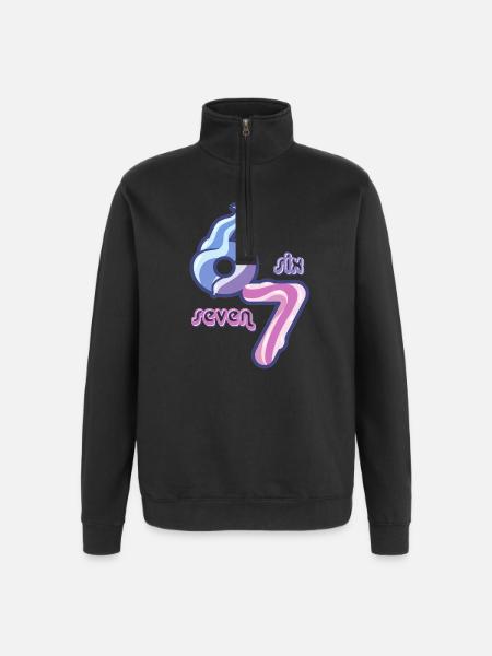 Candy Swirl 67 meme Neon Doodle - Quarter-Zip-Sweatshirt - Schwarz