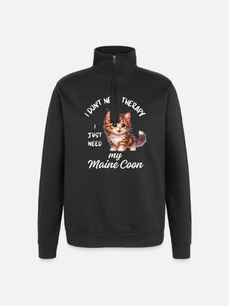Cute Maine Coon - Quarter-Zip Sweatshirt - black