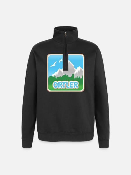 Ortler as a mountain - Quarter-Zip Sweatshirt - black