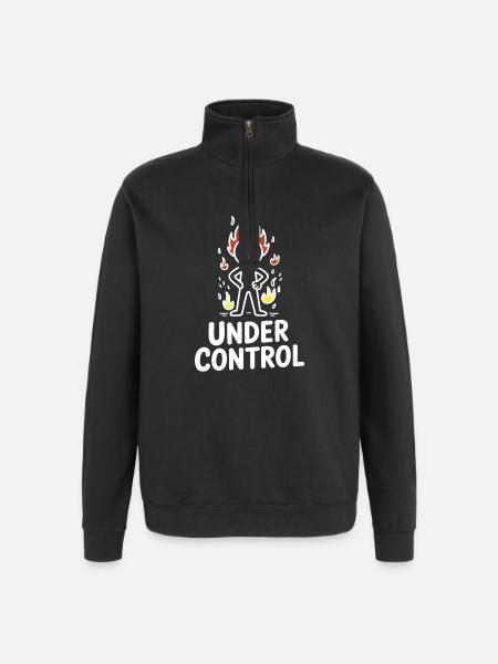 Under Control Fire Figure - Quarter-Zip Sweatshirt - black
