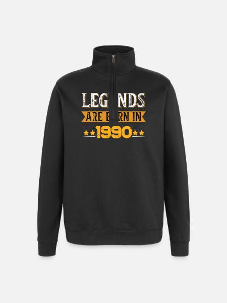 Birthday born in 1990 - Quarter-Zip Sweatshirt - black