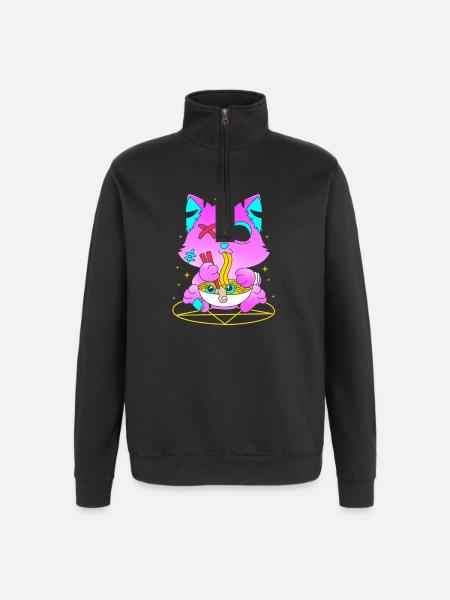 Pastel Gothic - Quarter-Zip Sweatshirt - black