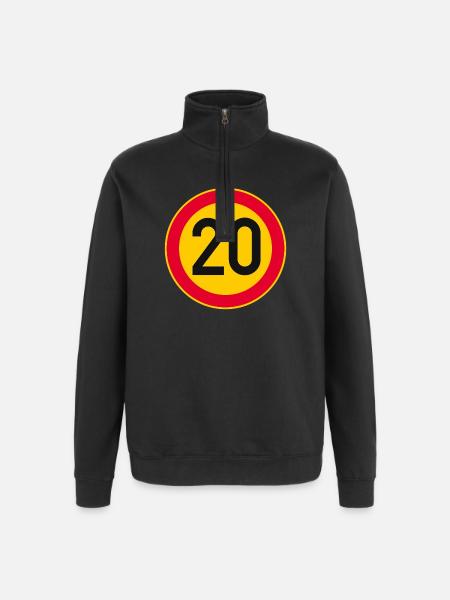 20th Birthday Age 20 Years Sign - Quarter-Zip Sweatshirt - black
