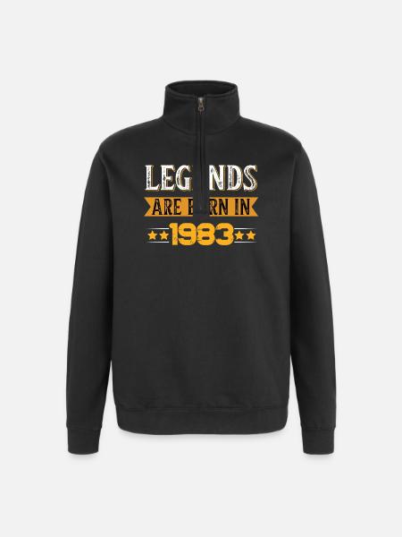 Birthday born in 1983 - Quarter-Zip Sweatshirt - black