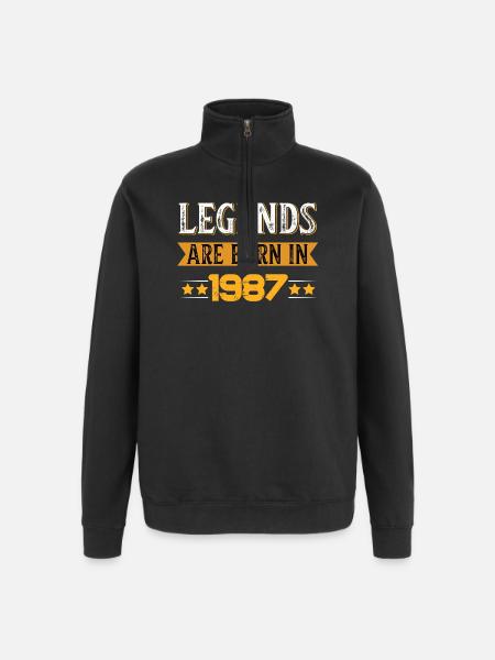 Birthday born in 1987 - Quarter-Zip Sweatshirt - black