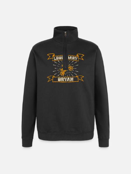Biker Bryan - Quarter-Zip Sweatshirt - black