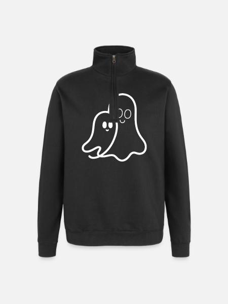 Amitié de fantôme câline - Sweat à zip 1/4 - noir