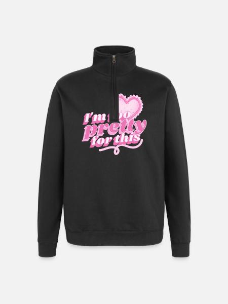 Pretty Ladies - Quarter-Zip Sweatshirt - black