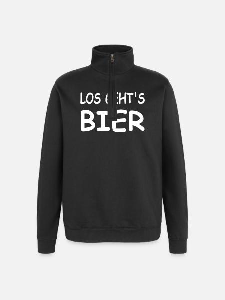 Bier - Quarter-Zip-Sweatshirt - Schwarz