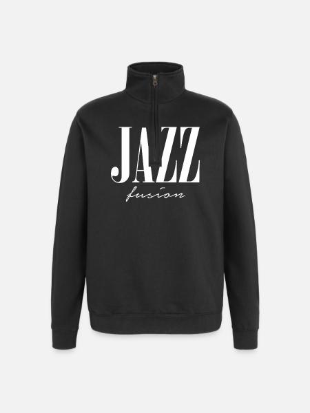 Jazz Fusion Typografie-Logo - Quarter-Zip-Sweatshirt - Schwarz
