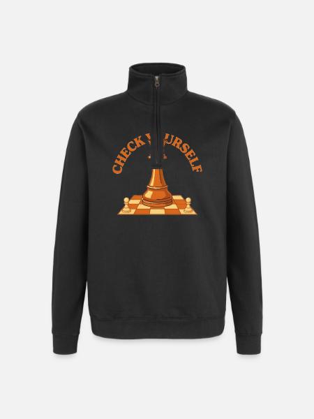 Check Yourself - Quarter-Zip Sweatshirt - black
