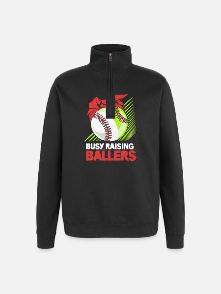Softball Mama - Quarter-Zip-Sweatshirt - Schwarz