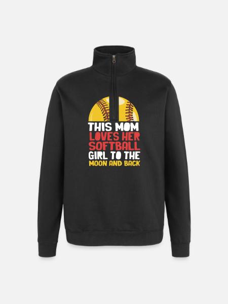 Softball Mutter Softball Mama - Quarter-Zip-Sweatshirt - Schwarz