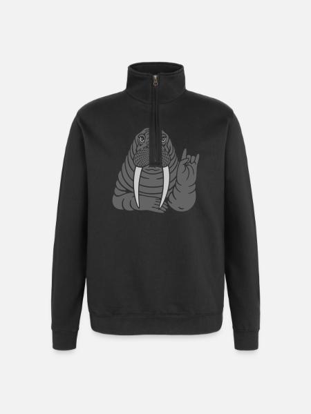 Walross - Quarter-Zip-Sweatshirt - Schwarz