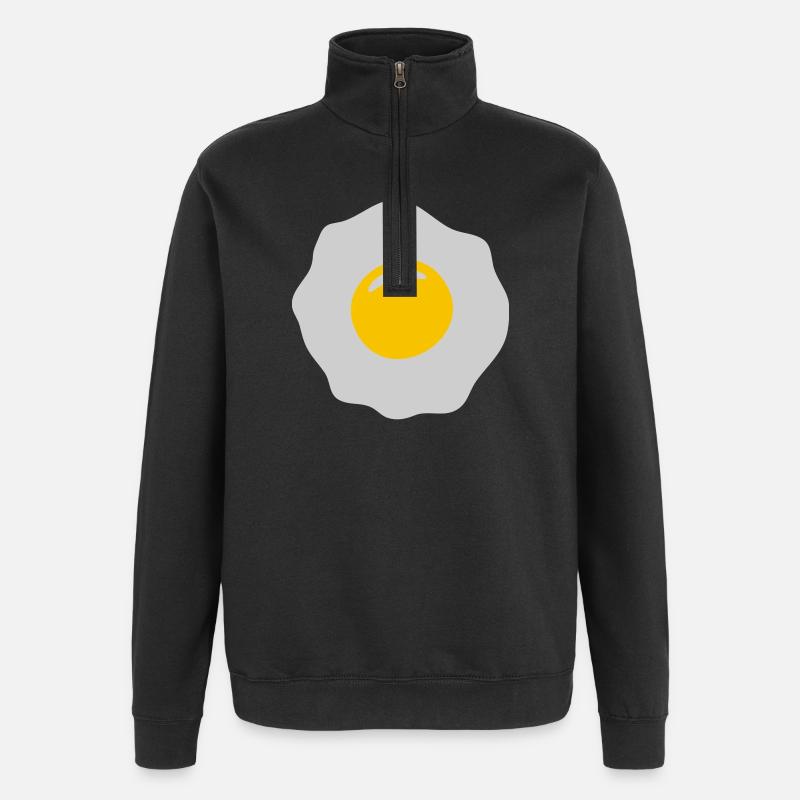 egg ei spiegelei - Sweat à zip 1/4 - noir