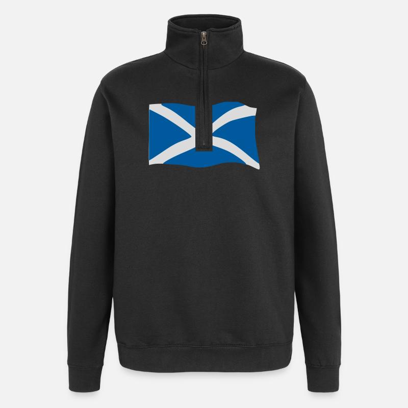 Drapeau de l'ecosse - Sweat à zip 1/4 - noir