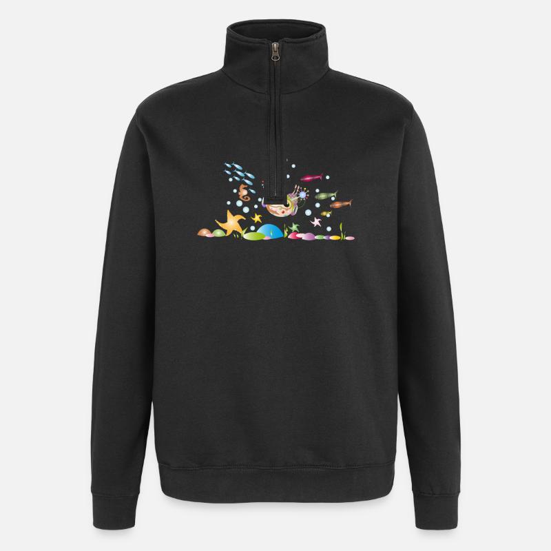 Plongée - Sweat à zip 1/4 - noir