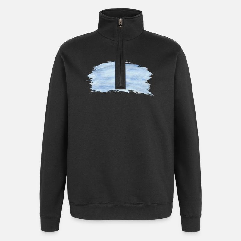 Fond bleu noir - Sweat à zip 1/4 - noir